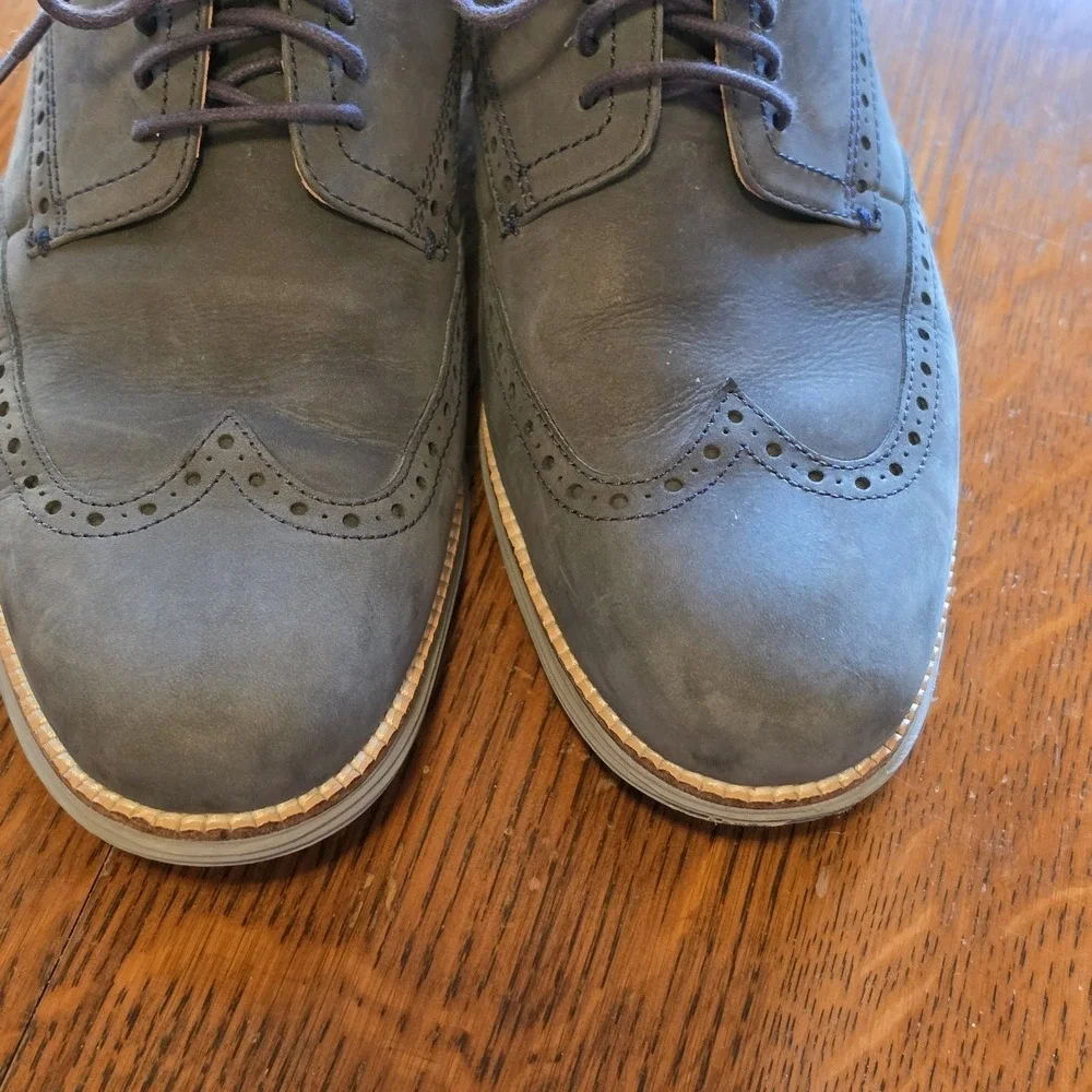 Cole Haan Shoes Original Grand Smoky Blue Wingtip Oxfords C26473 Mens Size 9.5 M